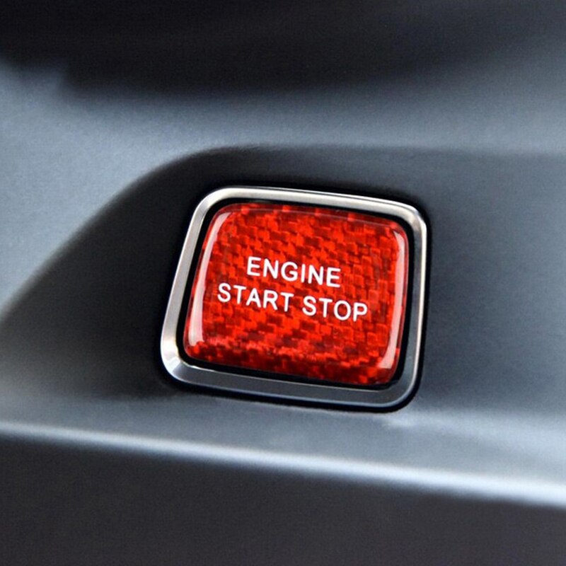Carbon Fiber Car Ignition Device Button Engine Start Stop Switch Sticker for Chevrolet Camaro Accessories
