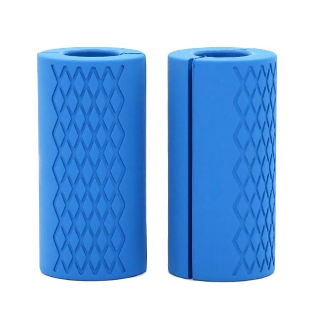 1Pair Dumbbell Bar Handle Grips Silicone Standard Bar Grip For Barbell Weight Lifting Bodybuilding Gym Weights Workout Anti-slip: Blue