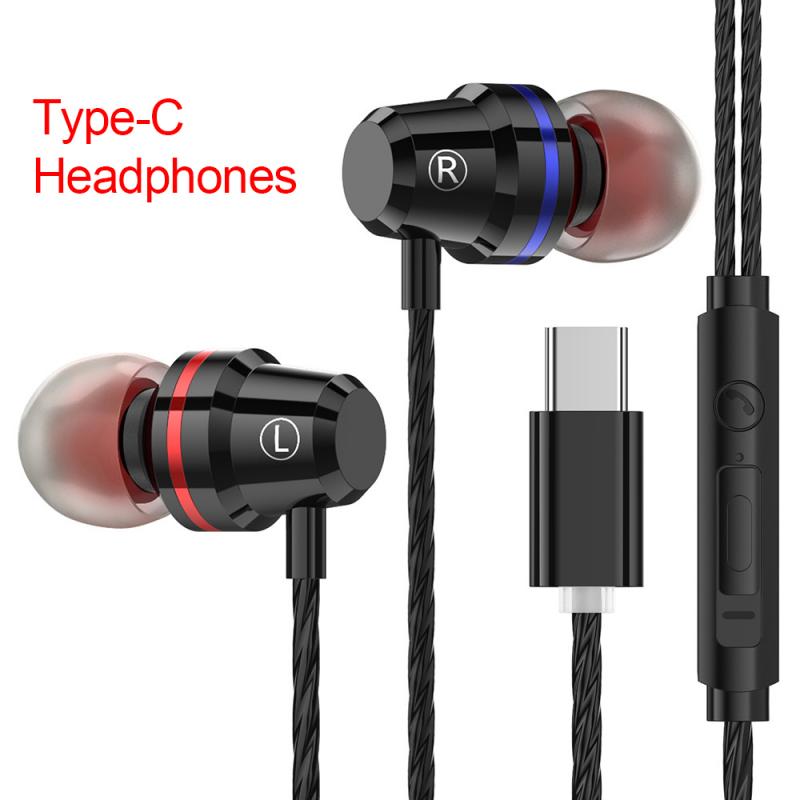 5 Kleuren Usb Type-C Oortelefoon Wired Controle Met Microfoons Ruisonderdrukking Type C Headset USB-C Oordopjes Voor Letv xiaomi Huawei