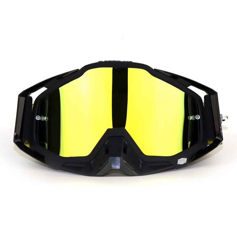 Top Grade Hundred Percent Off-road Goggles Riding Eye-protection Goggles Off-road Helmet Goggles Motorcycle Traffic Jam Goggles: Black Frame Plated Porn