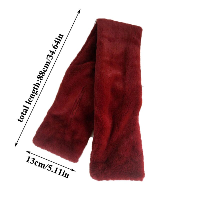 Écharpe d'hiver en fausse fourrure douce et confortable, cache-cou épais, peluche chaude, écharpe croisée, col châle, écharpe bavoir de couleur unie