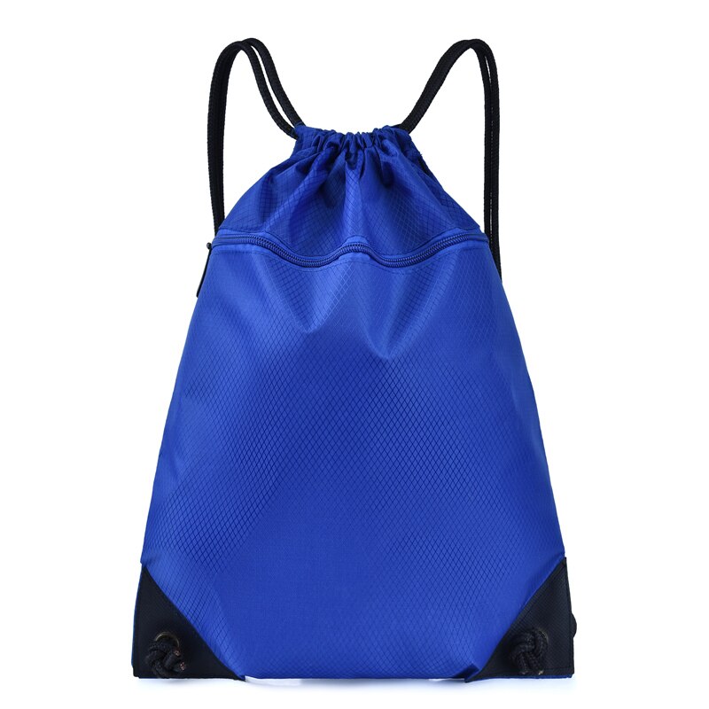 Trekkoord Rijden Rugzak Gym Kleding Schoenen Tas Waterdicht Grote Capaciteit Eco Vriendelijke Opvouwbare String Vrouwen Boodschappentas: Blue-S