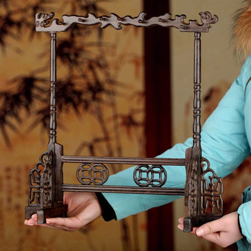 Rose Hout Grote Size Kalligrafieborstel Houder Antieke Stijl Traditionele Schilderen Schrijven Pen Houder Borstel Rack