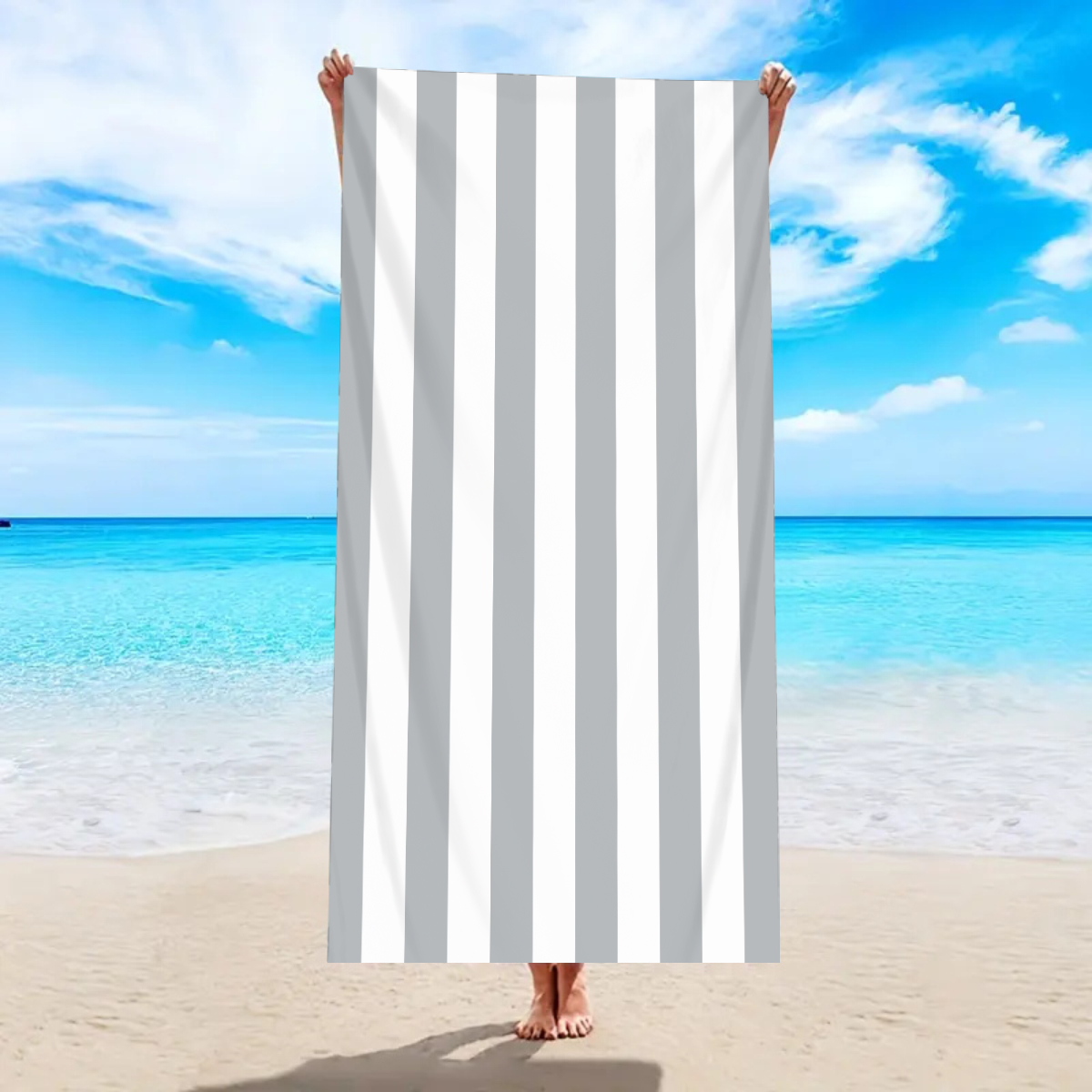 150/178cm 1pc Minimaal gestreepte strandhanddoek Ultra fijne vezels Sneldrogend Absorberende handdoek Strandzwemmen Vakantiehanddoek Deken: XS (veiligheidshulpmiddelen) / Geel