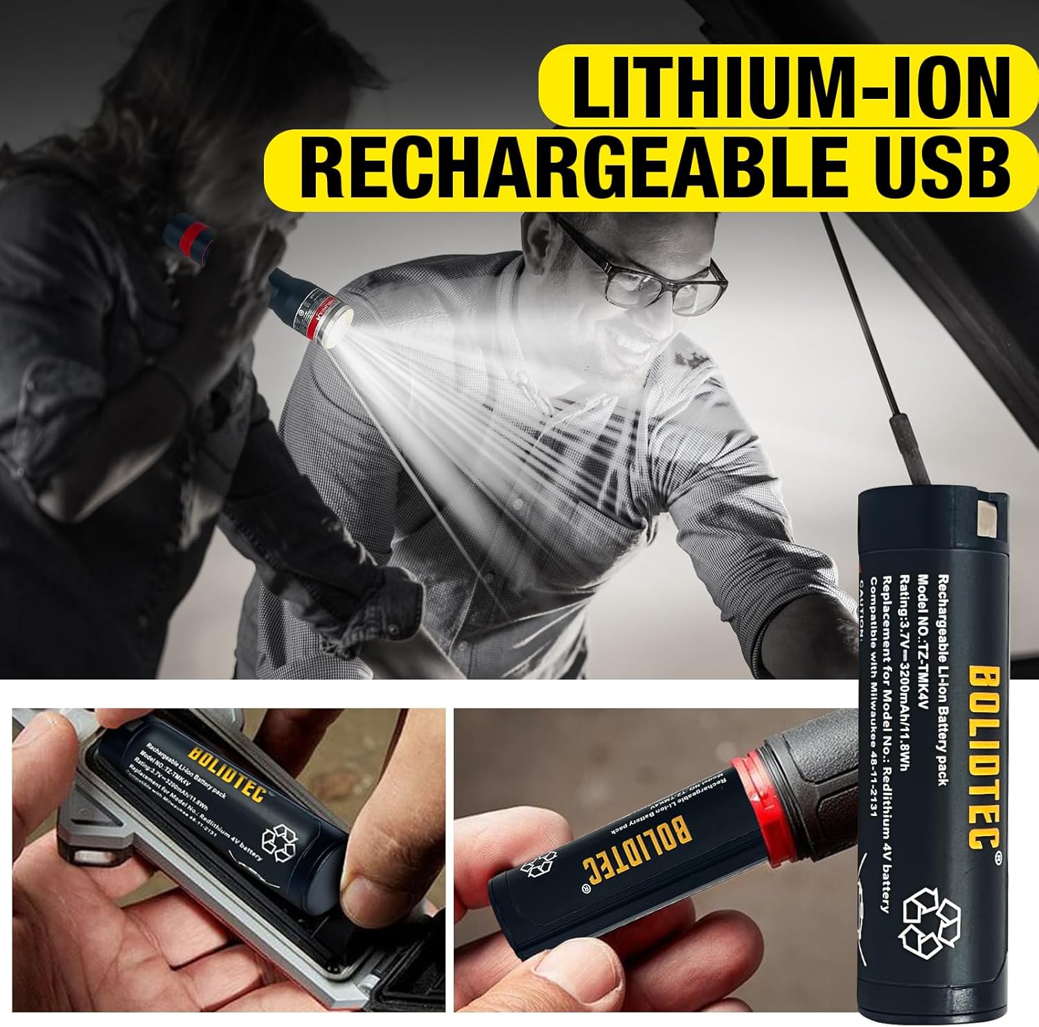 3,0 Ah Milwaukee Werkzeug 48-11-2131 Redlithium-USB-Akku für 2162-21 Fokus Taschenlampe 2115-20 2118-21 Scheinwerferbatterie