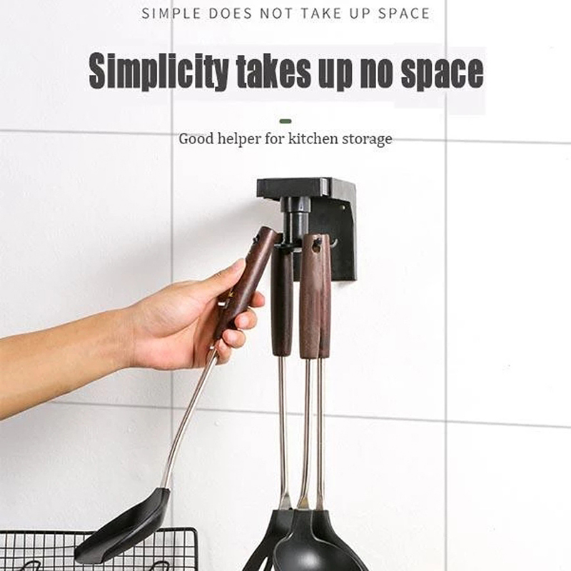 Ganchos de cocina giratorios de 360 grados, soporte giratorio para estante sin clavos, colgador colgante para almacenamiento,