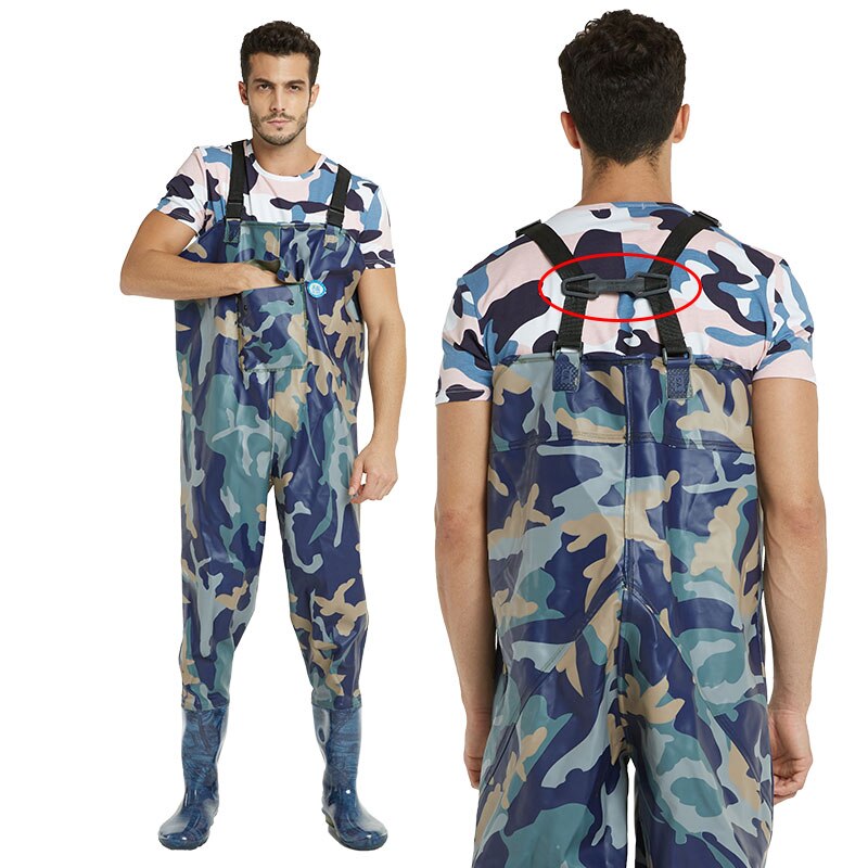 Fishing Waders With Wading Pants Boots Nylon + PVC Adjustable Shoulder Strap Lure Fishing Gear Boot Wader A135