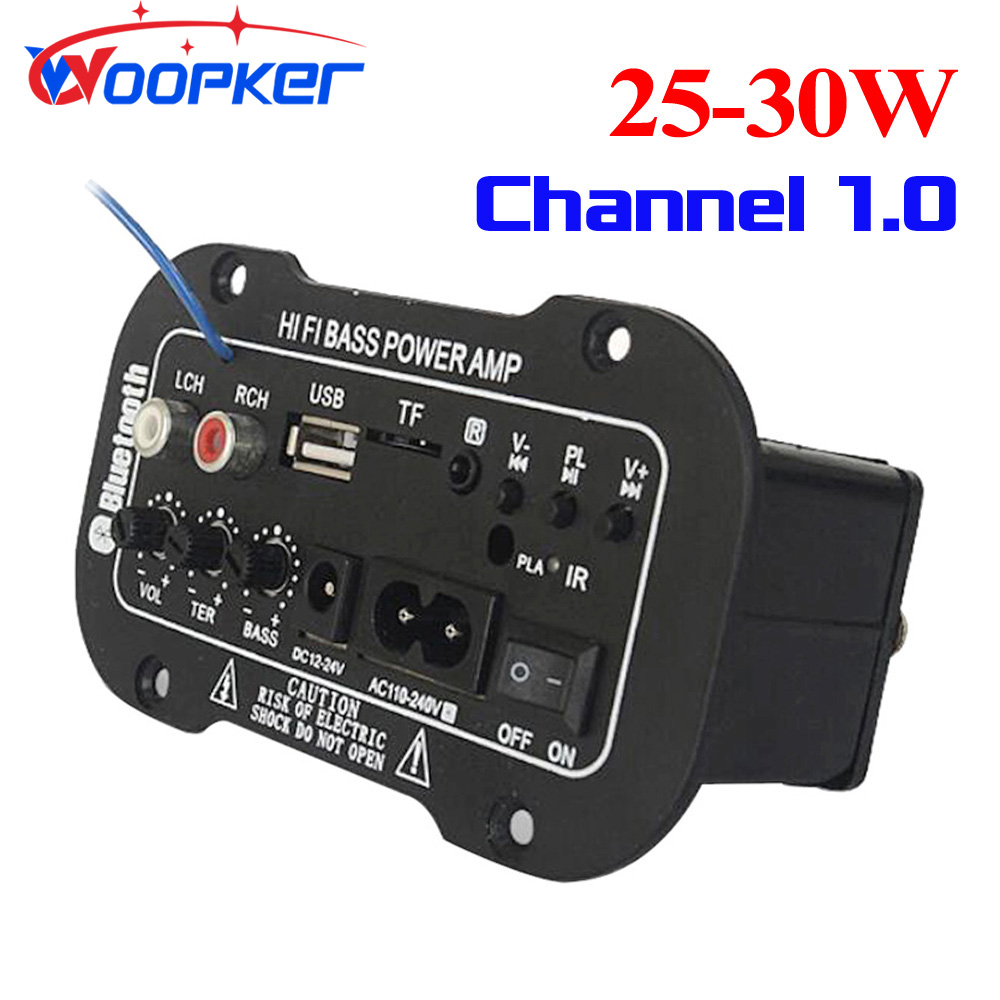 Woopker Speaker Amplifier Board DIY Digital Bluetooth Amplifiers Module AUX TF Card USB 25-30W Speaker 110V 220V 12V 24V