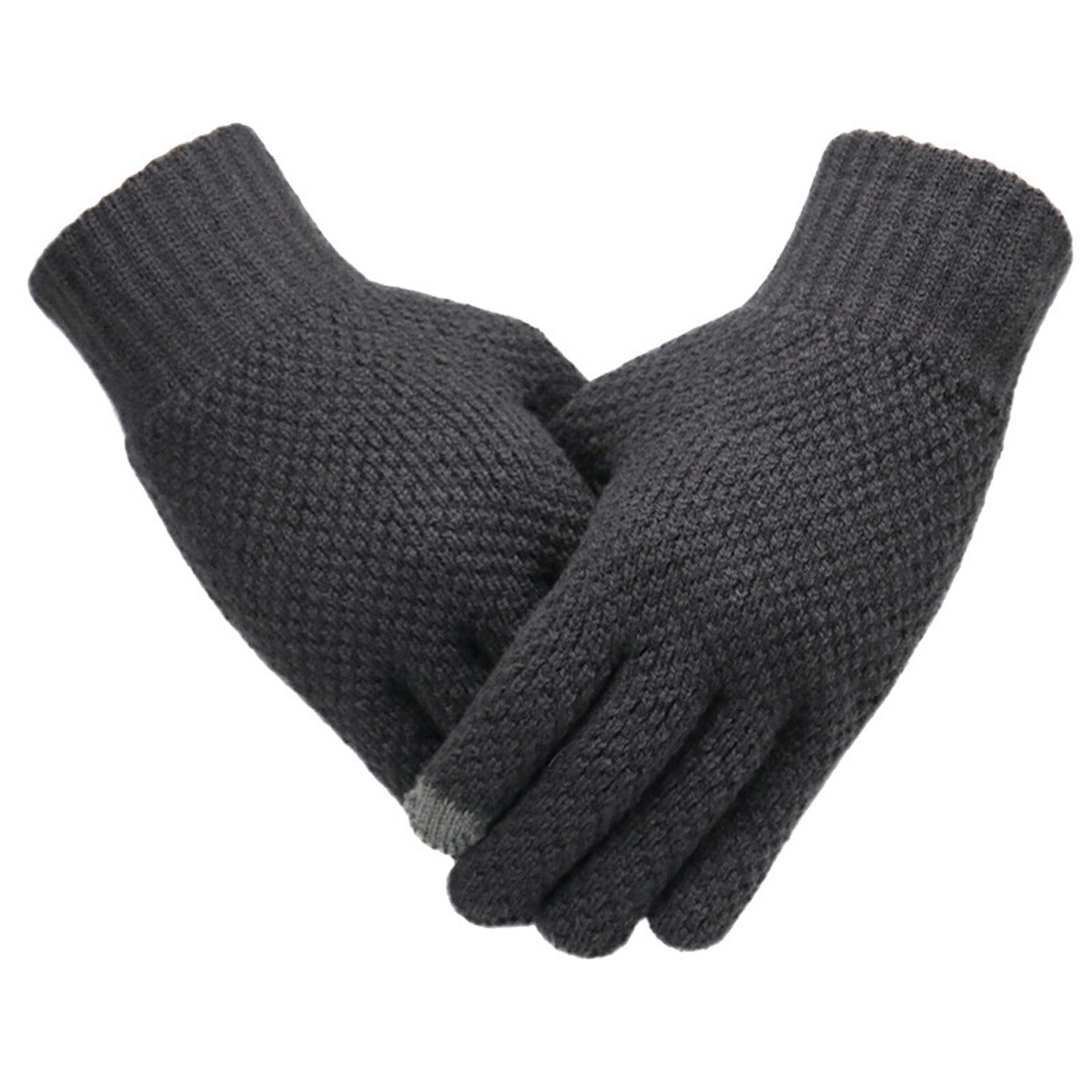 Men's Winter Gloves Solid Color Knitted Warm Gloves With T-ouch Screen Gloves Men Outdoor Sports Handschoenen Heren Перчатки