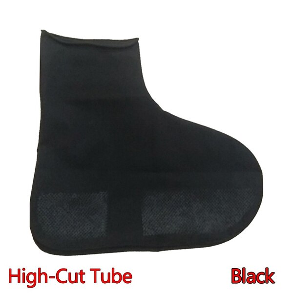 ZK30 one Pair Latex Elastic Rain Protector Reusable Non Slip Shoe Covers Waterproof Boot Overshoes Wear-resistant: High Black / S  (31-35)