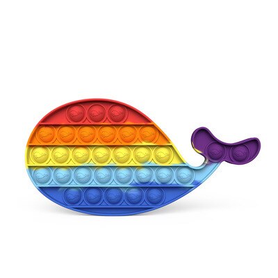 Fragola Push Bubble Fidget giocattoli giocattolo Antistress per adulti PopIt Antistress morbido Squishy regalo Antistress scatola regalo Antistress: colorful whale