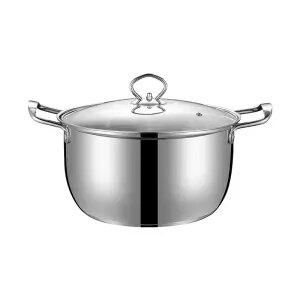 Stainless Steel Soup Pot Steamer Pot Soup Pot Small Pot Home Binaural Skillet Gas Milk Pot Induction Cooker Special Cookware: 24cm