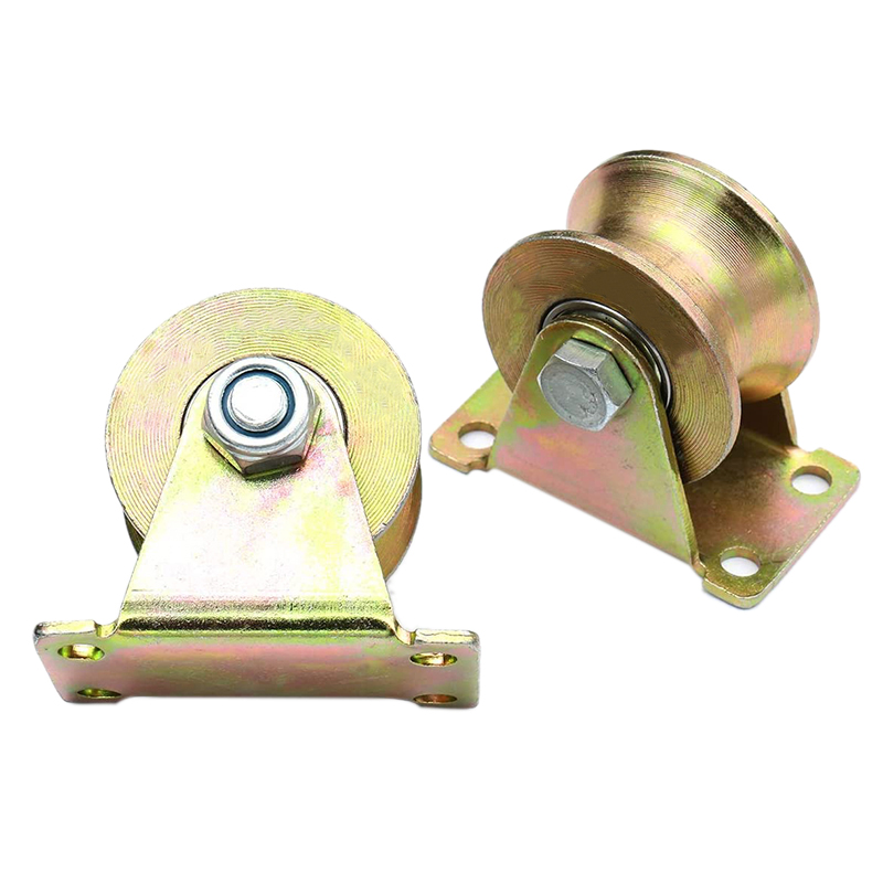 2 Pcs 2 Inch U-Groove Track Wiel Schuifdeur Roller Voor Omgekeerde Track Rolling Gate Industriële Machines Draad touw Rail-Dropshi