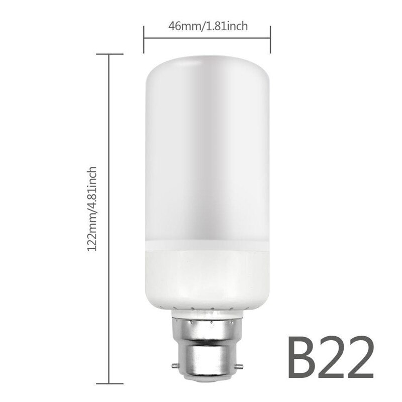 E27 5W LED Burning Light Flicker Flame Light Bulb Fire Effect Bulb Glow Decorative: B22