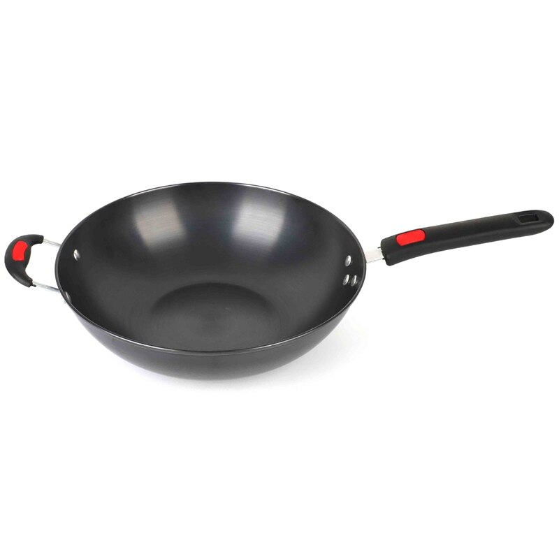 Roestvrij Wok Non-Paintcoat Gas Stikstof Wok Roerbak Koning Wok Traditionele Ronde Bodem Wok