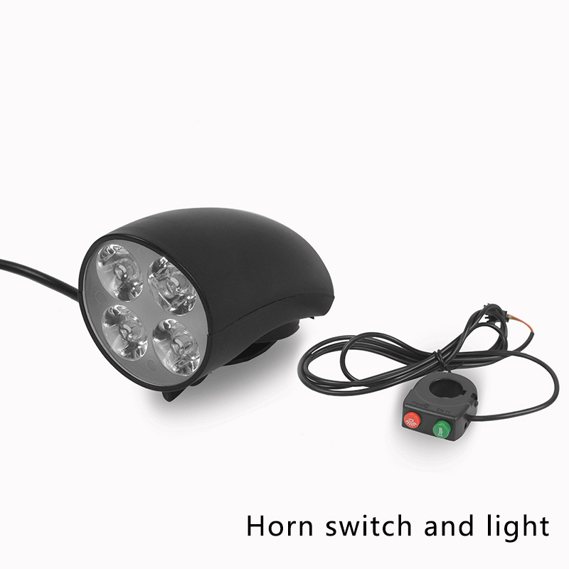 Bafang – lumière LED pour klaxon de vélo électrique, lampe torche étanche avec klaxon, phare avant 4W 36V 48V: Default Title