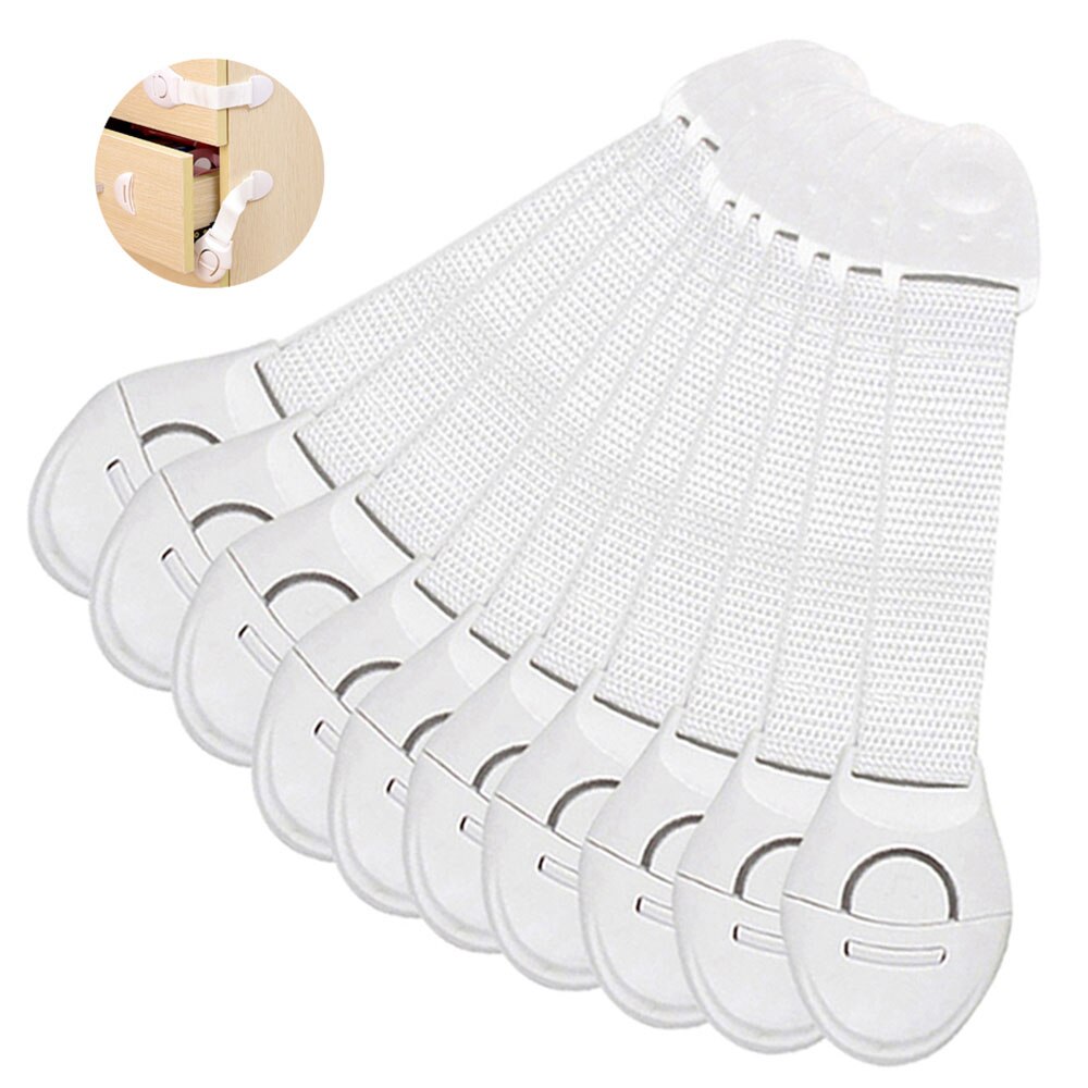10Pcs Baby Veiligheid Protector Kind Kabinet Locking Plastic Lock Bescherming Van Kinderen Vergrendeling Van Deuren Laden Baby Veiligheid