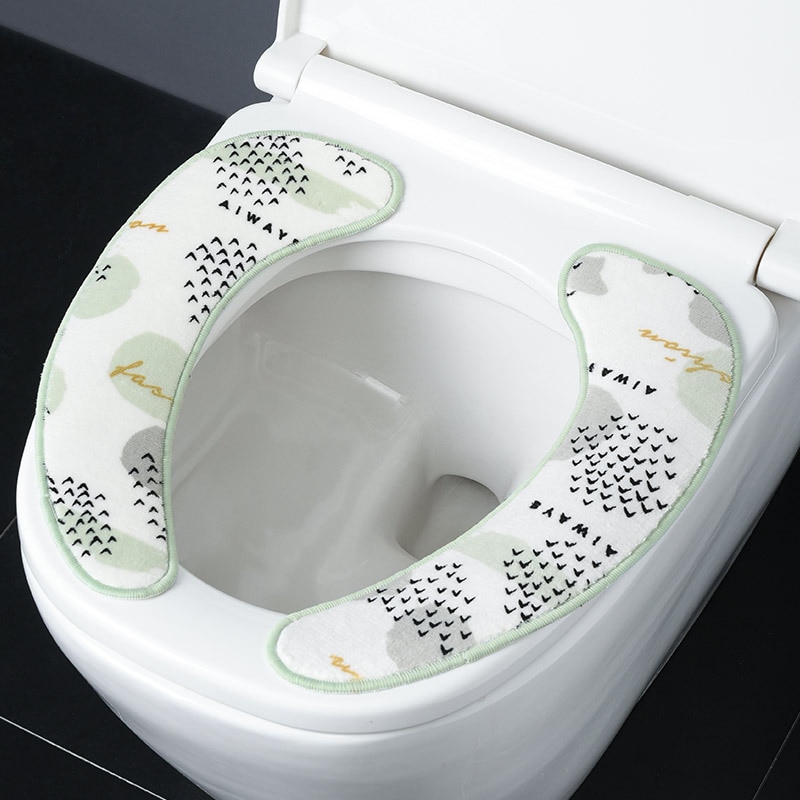 1 Paar Universele Zachte Wasbare Toilet Seat Cover Voor Huishoudelijke Flanel Non-marking Toilet Seat Cover accessoires