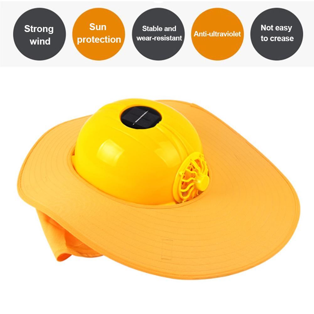 Viseira solar do protetor solar do capacete da segurança do chapéu duro do fã com ventilador de refrigeração movido a energia solar para trabalhadores do saneamento, motoristas do veículo a motor