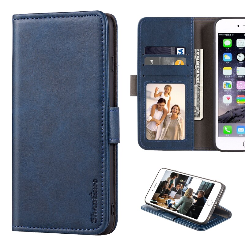 Funda con tapa para Huawei P8 Max, funda de negocios de cuero de lujo con imán, billetera, funda para teléfono Huawei P8 Max: Blue