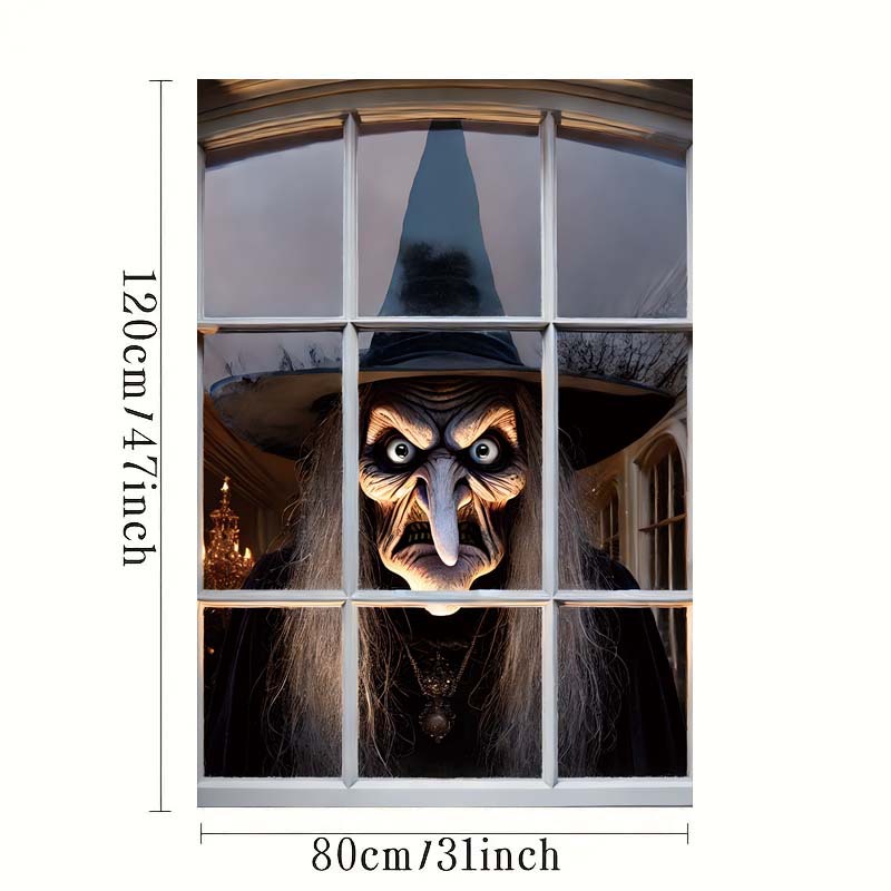 Grusel-Halloween-Tür- und Fensterdekoration Ich bin Freien, Szenenatmosphäbetreffend liefert gruselige festliche Dekoration für Höhle Vorderhof und das Haus: Schwarz