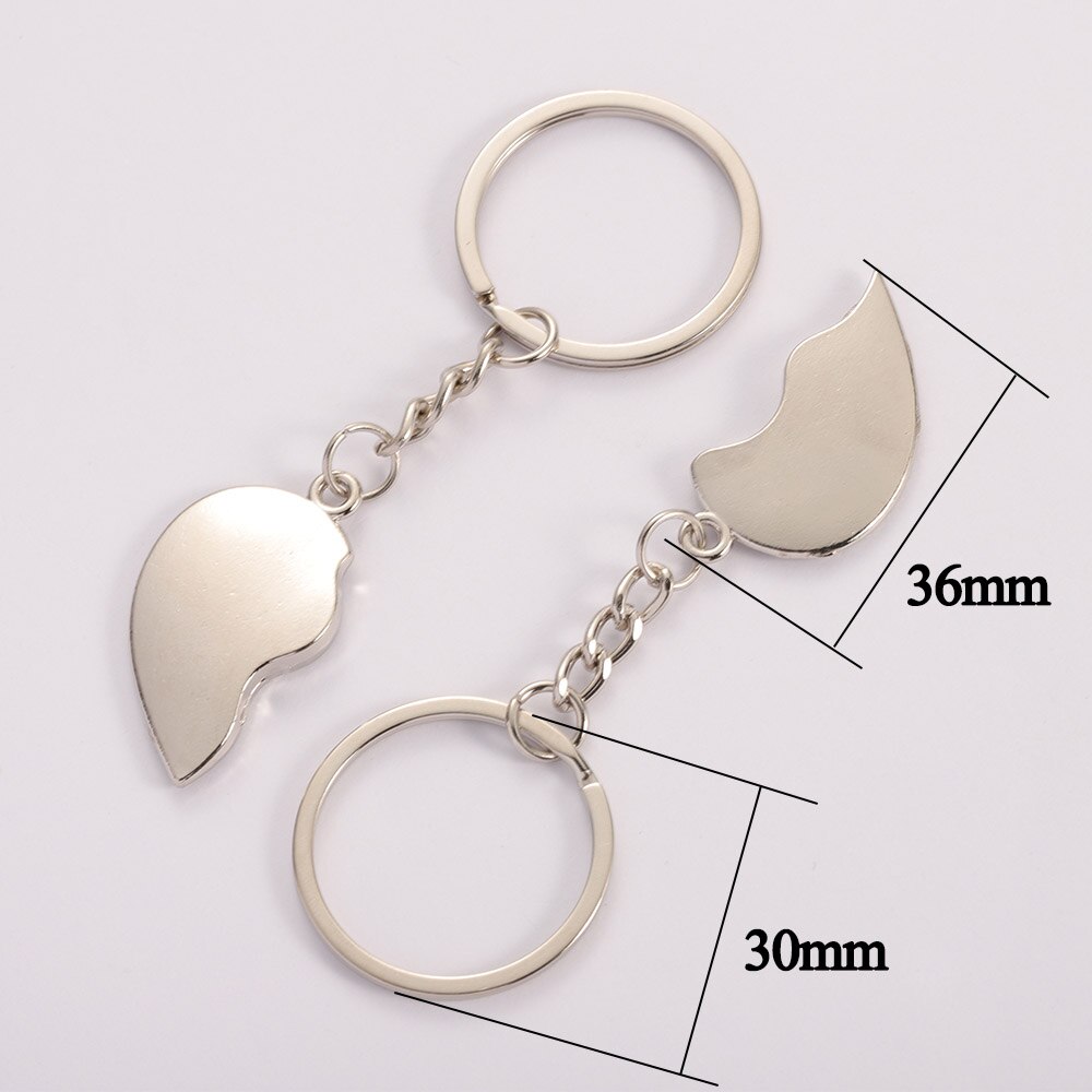 MINGXUAN 1 Paar Paar Keychain Schlüssel Silber Überzogene Korea Romantische Liebhaber Liebe Schlüssel Kette Souvenirs Valentinstag C411