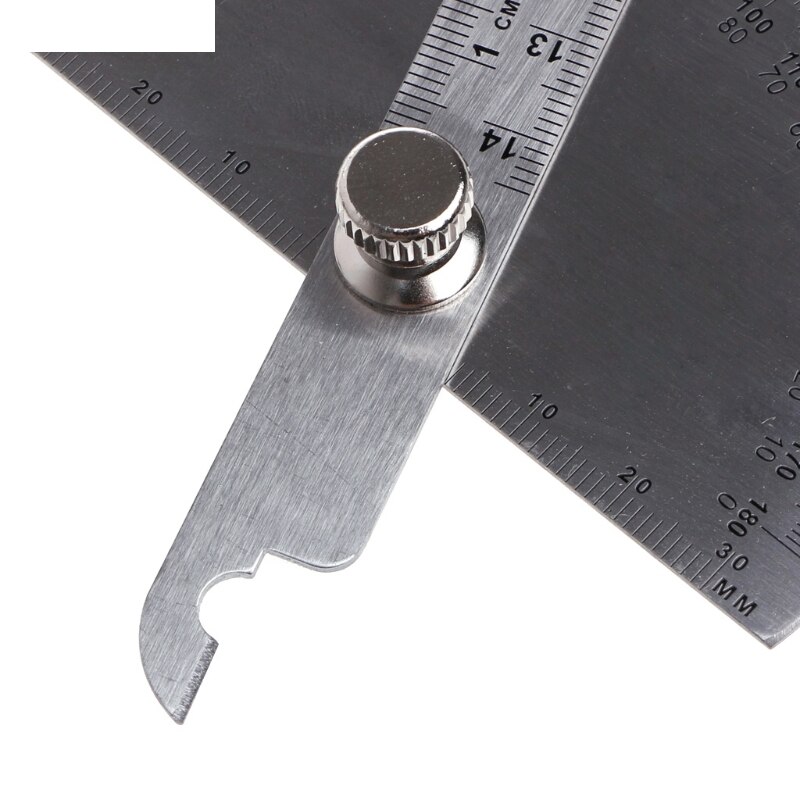 1Pc 0-180 règle d'angle tête ronde rapporteur rotatif réglable universel acier inoxydable outil de mesure