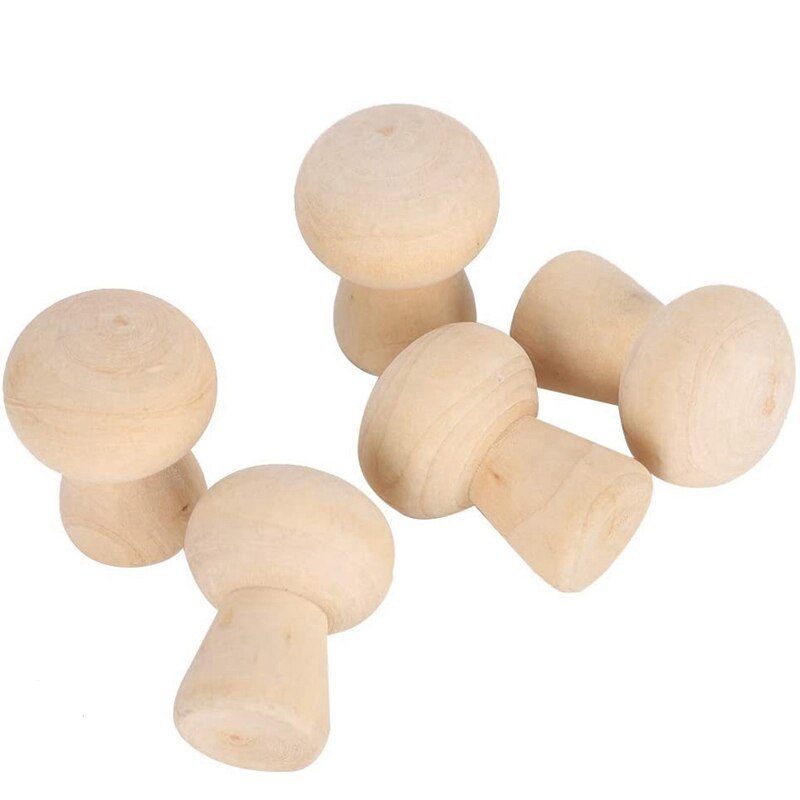 20 stück unfertige holzpilze, holzpuppenkörper, holzpilzkopfform, unfertige diy-dekoration für kunsthandwerk