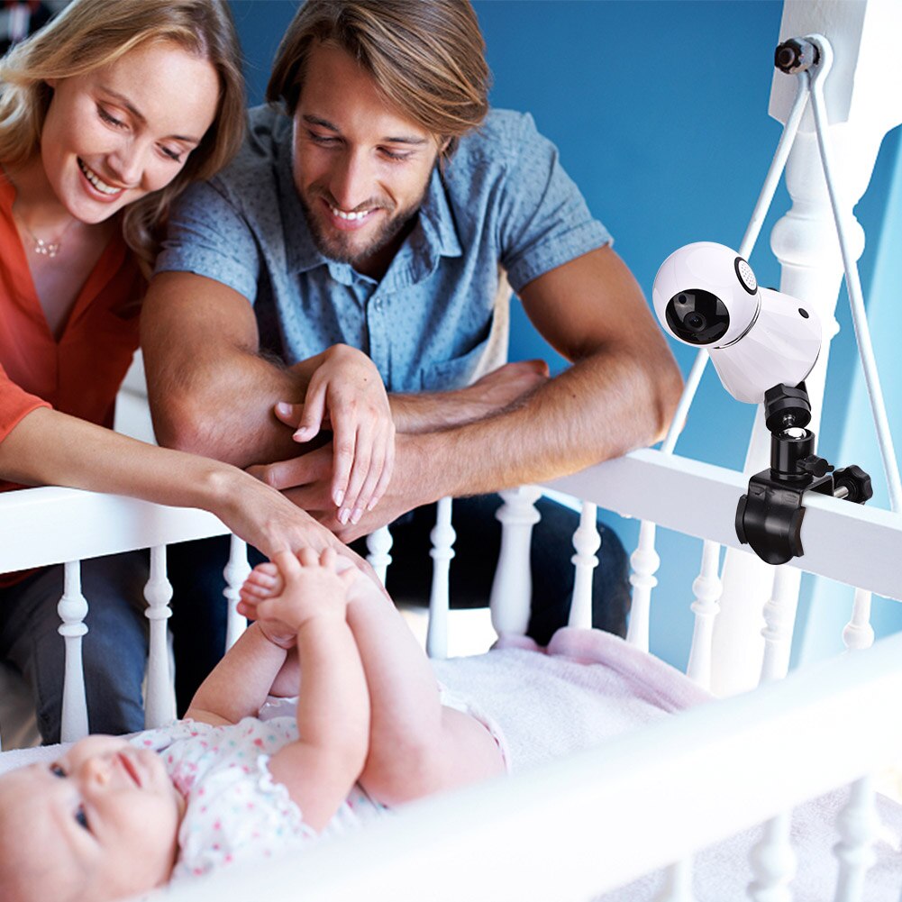 Puseky baby monitor mount 360 grader drejelig stabil kamera mount beslag baby monitor kamera mount stabilisator sort