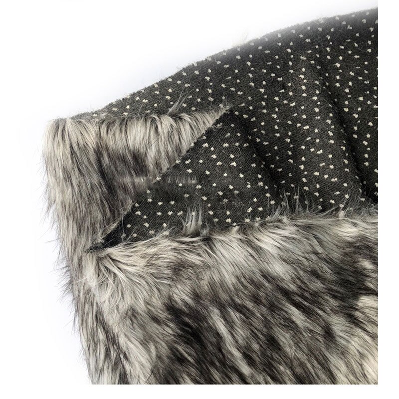 Faux Fur Lichtgrijs Jacquard Pluche Bontkraag Stof