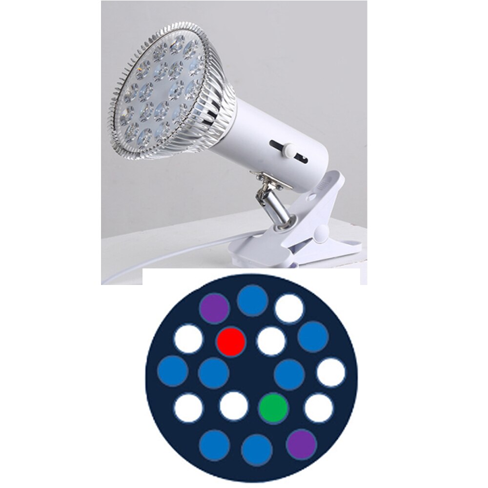 54W Aquarium LED Lighting E27 LED Coral Reef Aquarium Lights Full Spectrum PAR38 LED Light Aquarium Lamp Fixture: S18A-E27 Holder