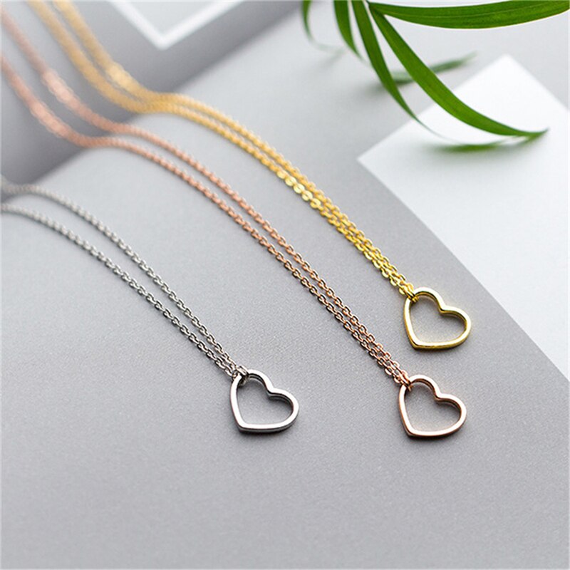 ROXI Echt 925 Sterling Silber Halskette Edlen Schmuck Hohl Herz Anhänger Halskette Nette Collier Femme Mädchen kragen mujer