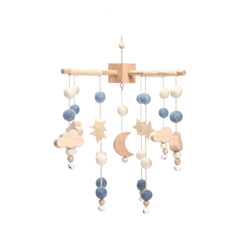 Campana para cama móvil para cuna de bebé, sonajero de madera de ganchillo, colgante de estrellas, campana para cama, juguetes para recién nacido, soporte para cuna cómodo, juguetes colgantes,: Morado