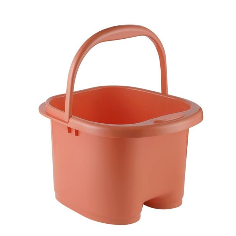 1pc Home Plastic Bucket Foot Bath Bucket Bathroom Foot Tub Wash Basin Laundry Buckets Home Portable Container with Handle: Orange