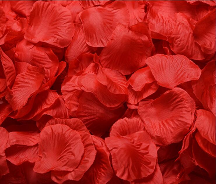 Pétalos de rosa de seda, 9 colores, decoración de de cumpleaños, boda, confeti, 500 unidades