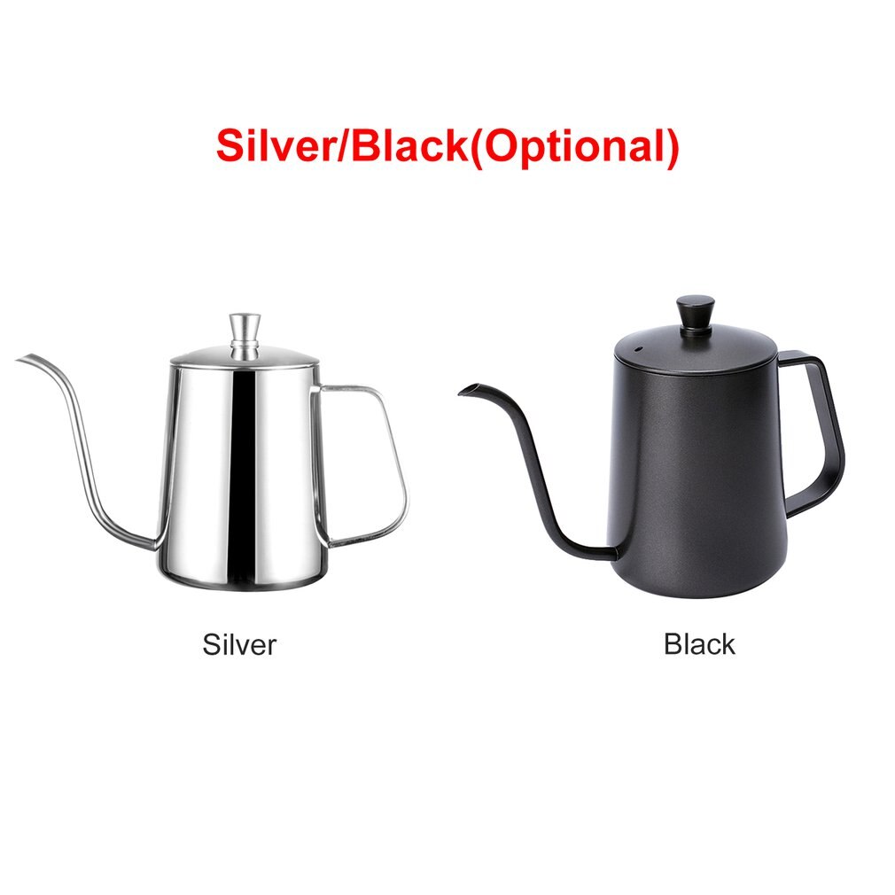 600ml Coffee Tea Pot Stainless Steel Long Narrow Gooseneck Spout Kettle Hand Drip Kettle Pour Over Coffee With lid
