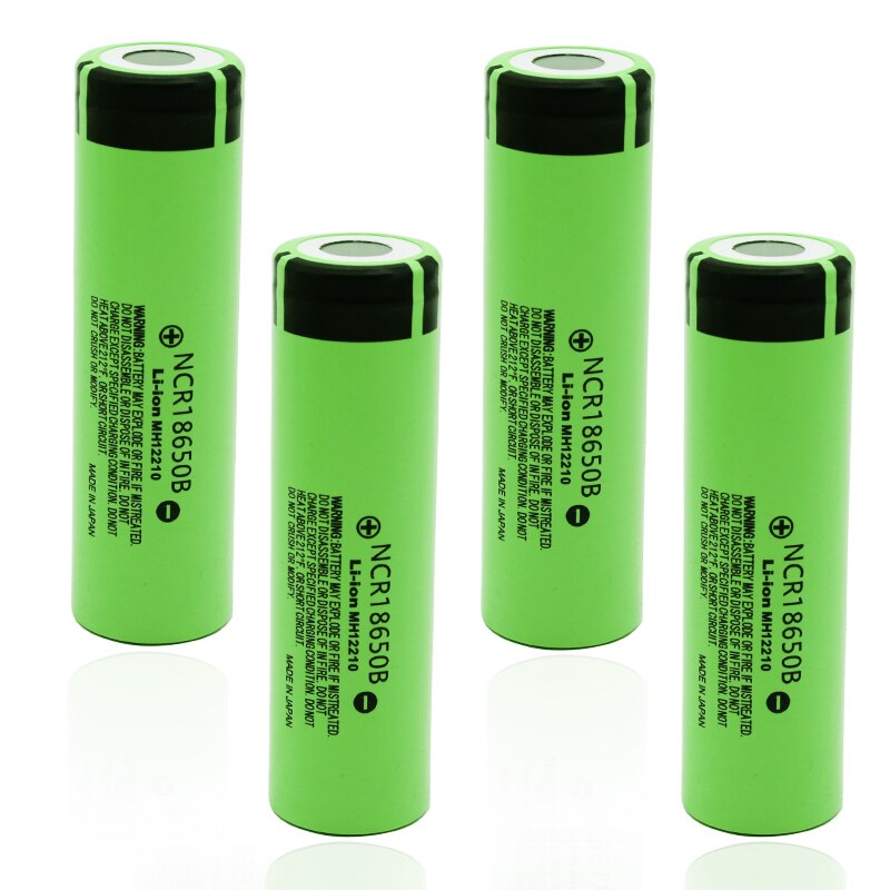 18650 Lithium Ion Rechargeable Battery for Panasonic NCR 18650B 3400mAh Flashlight Tool + USB Quad Smart Char