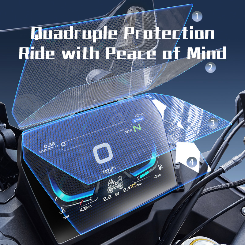 Geeignet für Voge VDS525X, VDS625X, VDS900X Instrument gehärtetes Glas Film Schutzfolie für SR4 MAX SR250GT Motorradteile