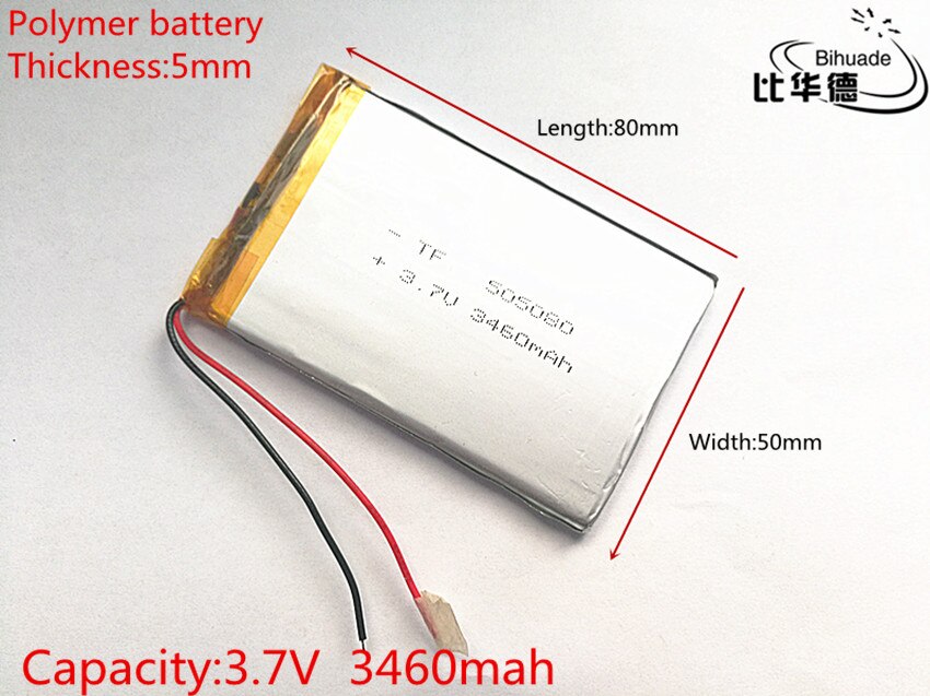 10 pcs Polymer batterij 3460 mah 3.7 V 505080 smart home Li-Ion batterij voor dvr mp3 mp4