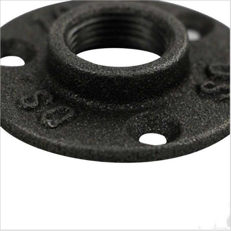 Bridas de hierro fundido, rosca BSP de hierro maleable, accesorios de tubería de 1/2 "y 3/4", montaje en pared, herraje de pieza de brida antigua de 3 agujeros, 1 Uds.