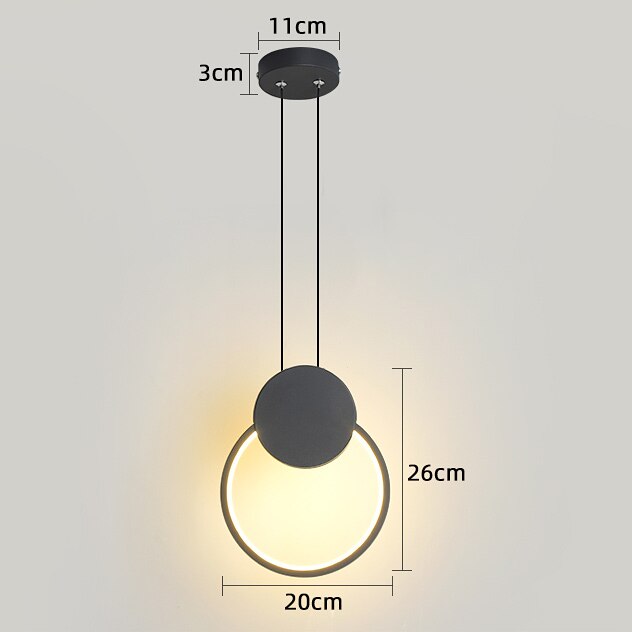 Moderne minimalistische led pandent verlichting geometrische esthetiek woonkamer slaapkamer eetkamer verlichting hanglampen: Een zwarte / Koud wit