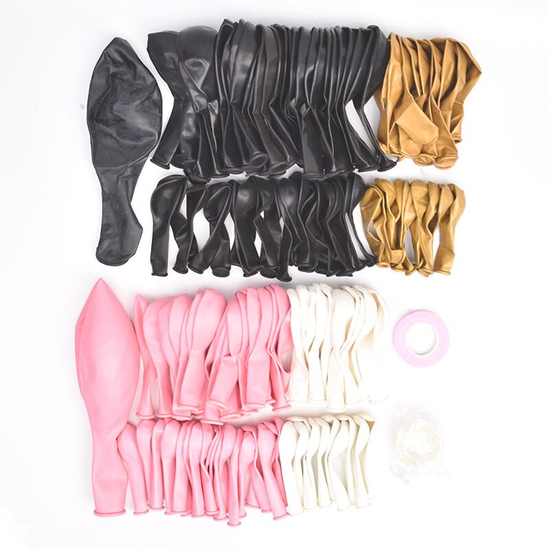 Pink White Black Gold Balloon Arch Kit Baby Birthday Party Decoration Bride Wedding Christening Baptism Globos Background