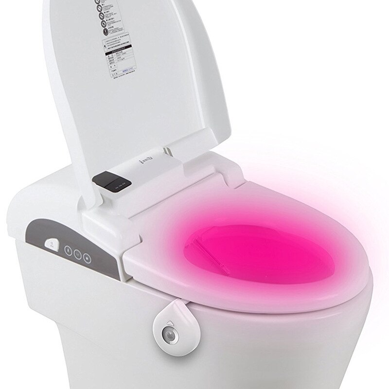 Toiletbril nachtlampje 8 kleuren waterdichte achtergrondverlichting voor toiletpot led luminaria lamp wc toiletverlichting