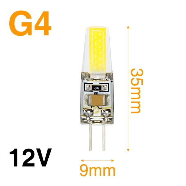 G4 g9 led chip 3w dc12v ac220v kallvit varmvit 360 graders dimbar halogenlampa diy för inomhusbelysning kristall glödlampa: Varm vit / G4 12v