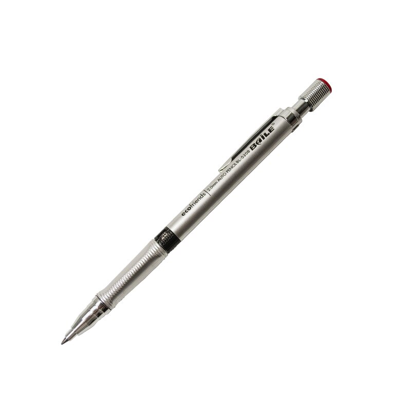 Lápiz mecánico de punta de escritura de 2,0mm, lápiz de plomo reemplazable para estudiantes, escuela y oficina: Silver pencil