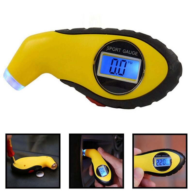 Medidor de pressão do pneu digital, testador de pressão do pneu digital com tela lcd, manômetro, barômetro, para carros, caminhões, motos, bicicletas