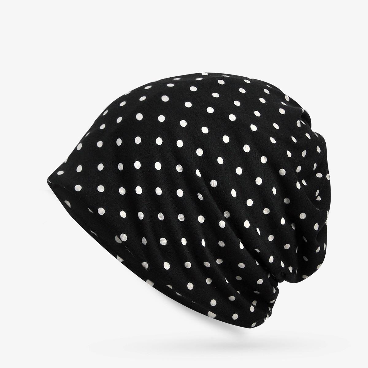 COKK de las mujeres sombrero de verano de algodón de patrón de punto Beanie sombreros para hombres y mujeres Gorros holgados solideos mujer hombre hueso Gorros: Black