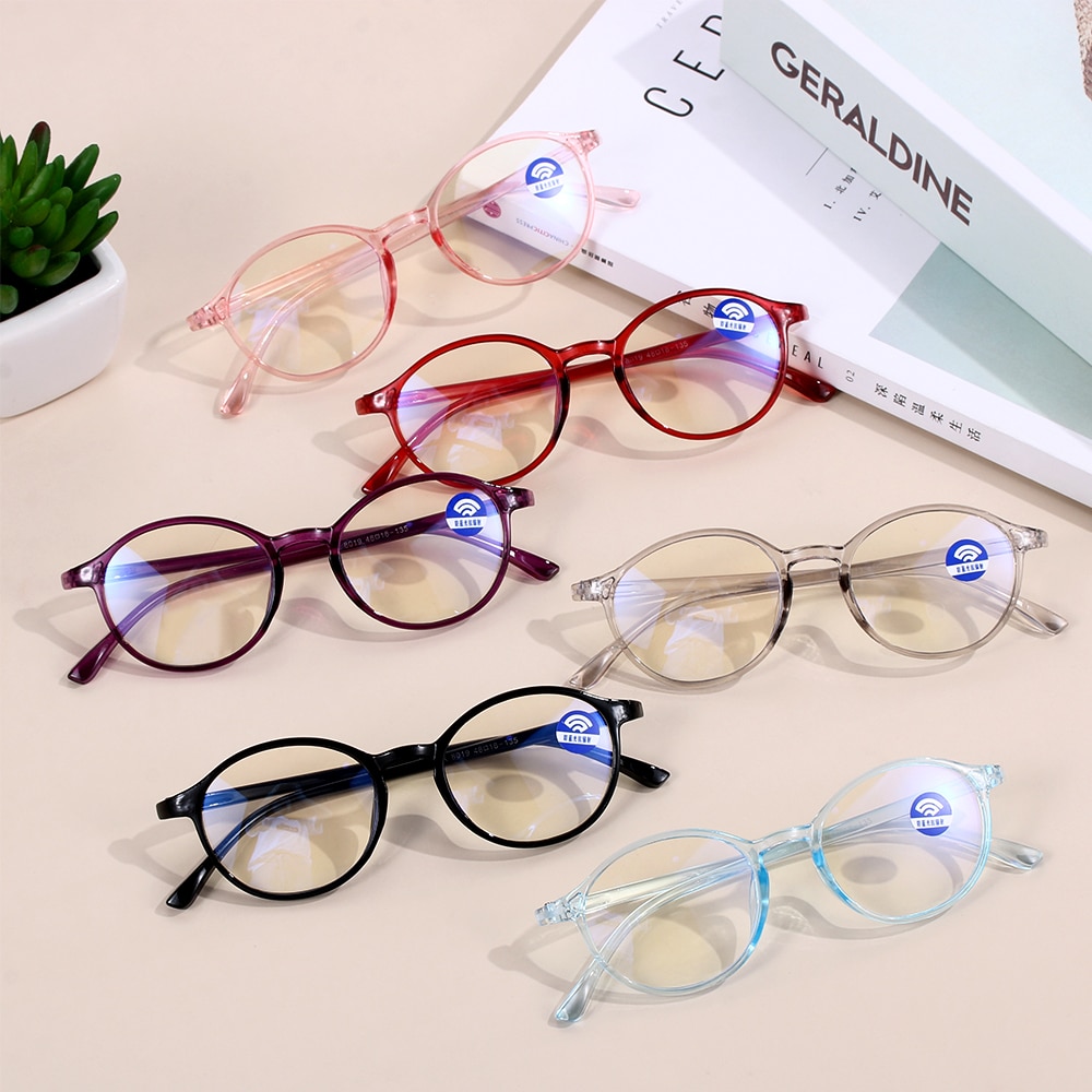Classic Round Frame Blue Light Blocking Glasses Radiation Protection Computer Goggles Flexible Ultralight TR90 Eyeglasses