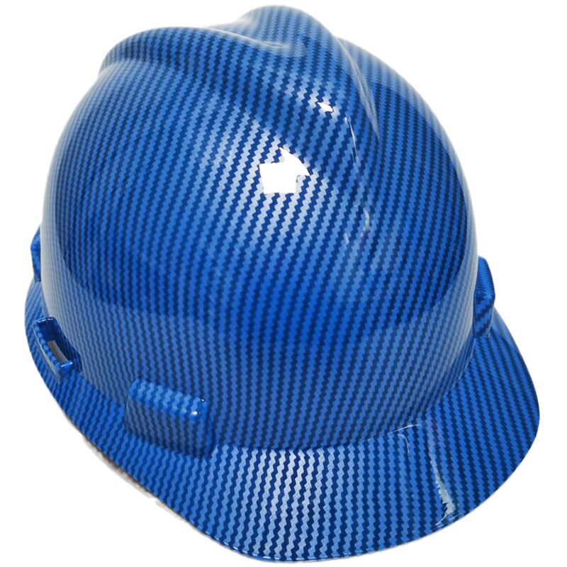 Casco de seguridad de para construcción, gorra de trabajo clásica de fibra de carbono, Color rojo, para mina de ferrocarril, carretera de tráfico: Azul