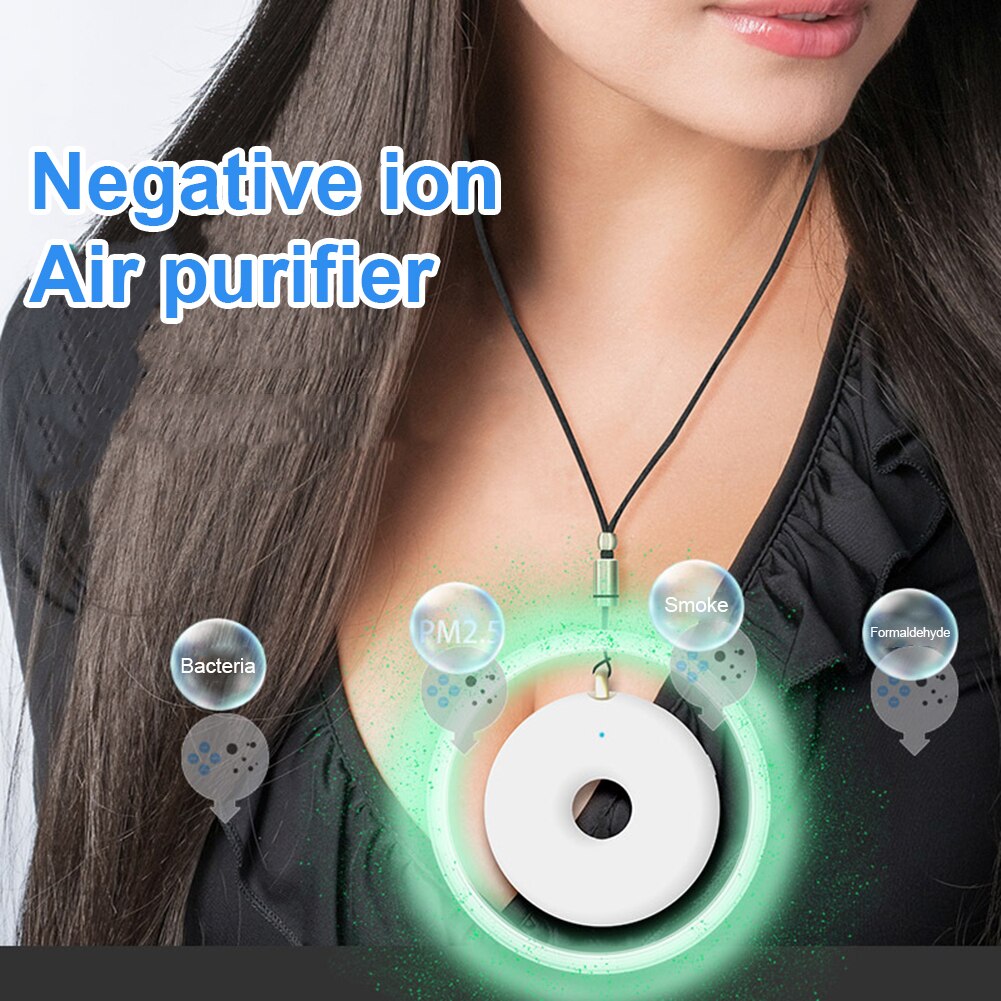 Portable Air Purifier Mini Neck Hanging Negative Ion Air Cleaner Wearable Air Purifier for Kids Adults Fast